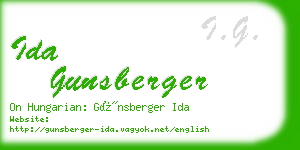 ida gunsberger business card